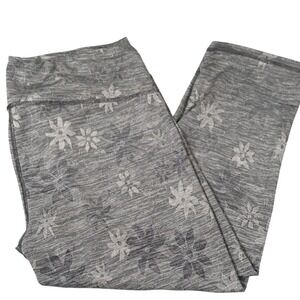 Floral Capri Leggings Large Floral Print Cropped Activewear Gym Yoga Athleisure